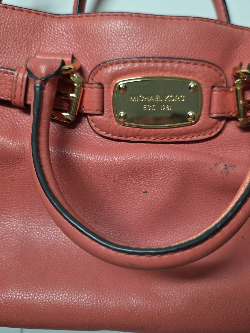 Michael Kors Coral Leather Satchel